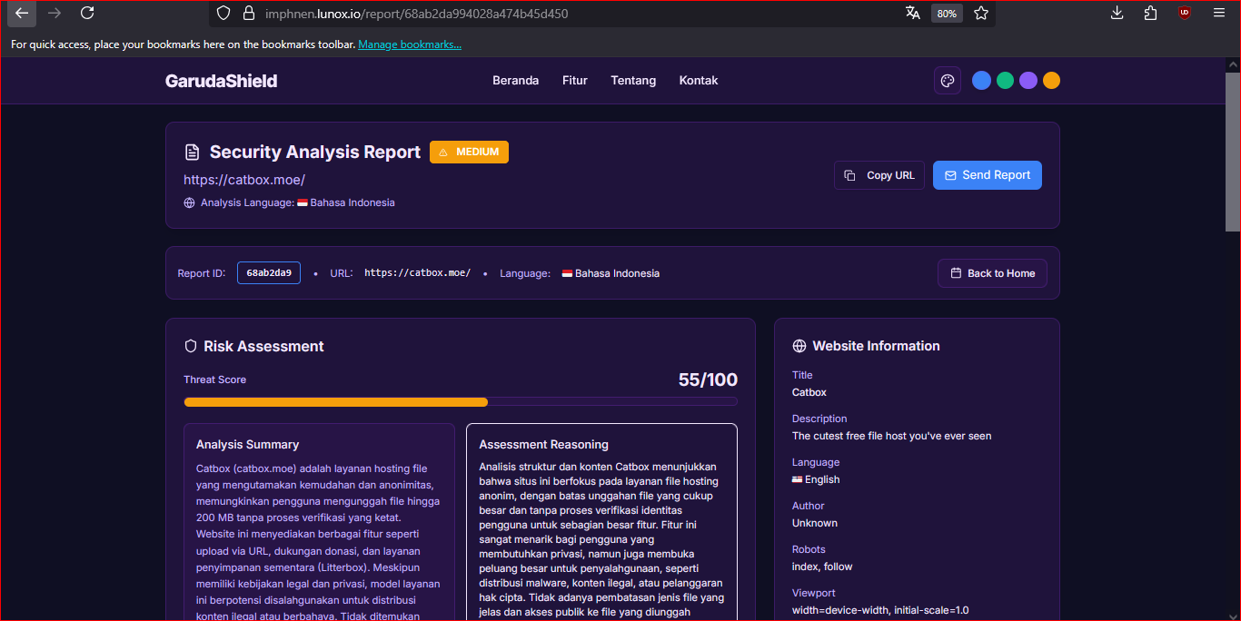 Garuda Shield - Criminal Website Detector